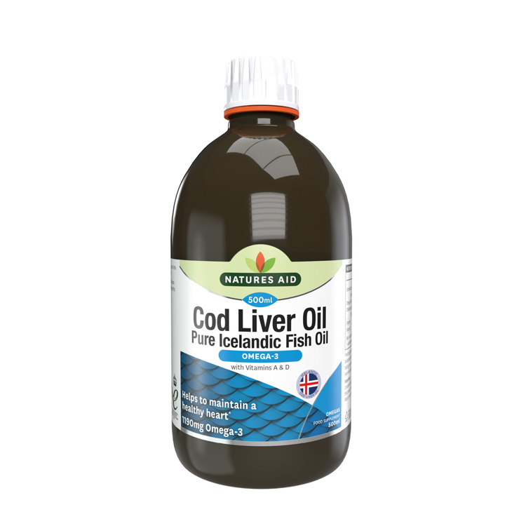 Natures Aid Cod Liver Oil with Vitamins A & D Liquid 500ml